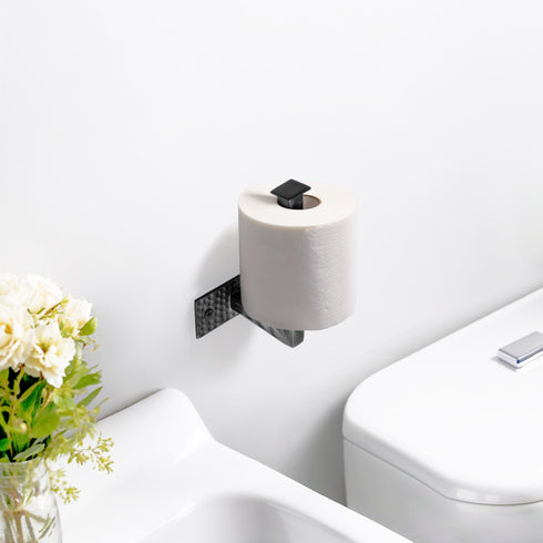 Hand Hammered Metal Bathroom Hardware, 7 inch Toilet Tissue Holder